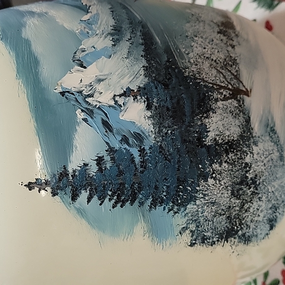 Vase,Large Glass,Landscape painted,Wyoming/ Montana,EUC - Picture 7 of 10